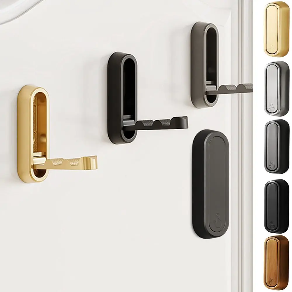 

Multifunctional Zinc Alloy Folding Wall Hook Wall Hanging Heavy Duty Hidden Robe Hook Rustproof Matte Black Towel Hanger Kitchen