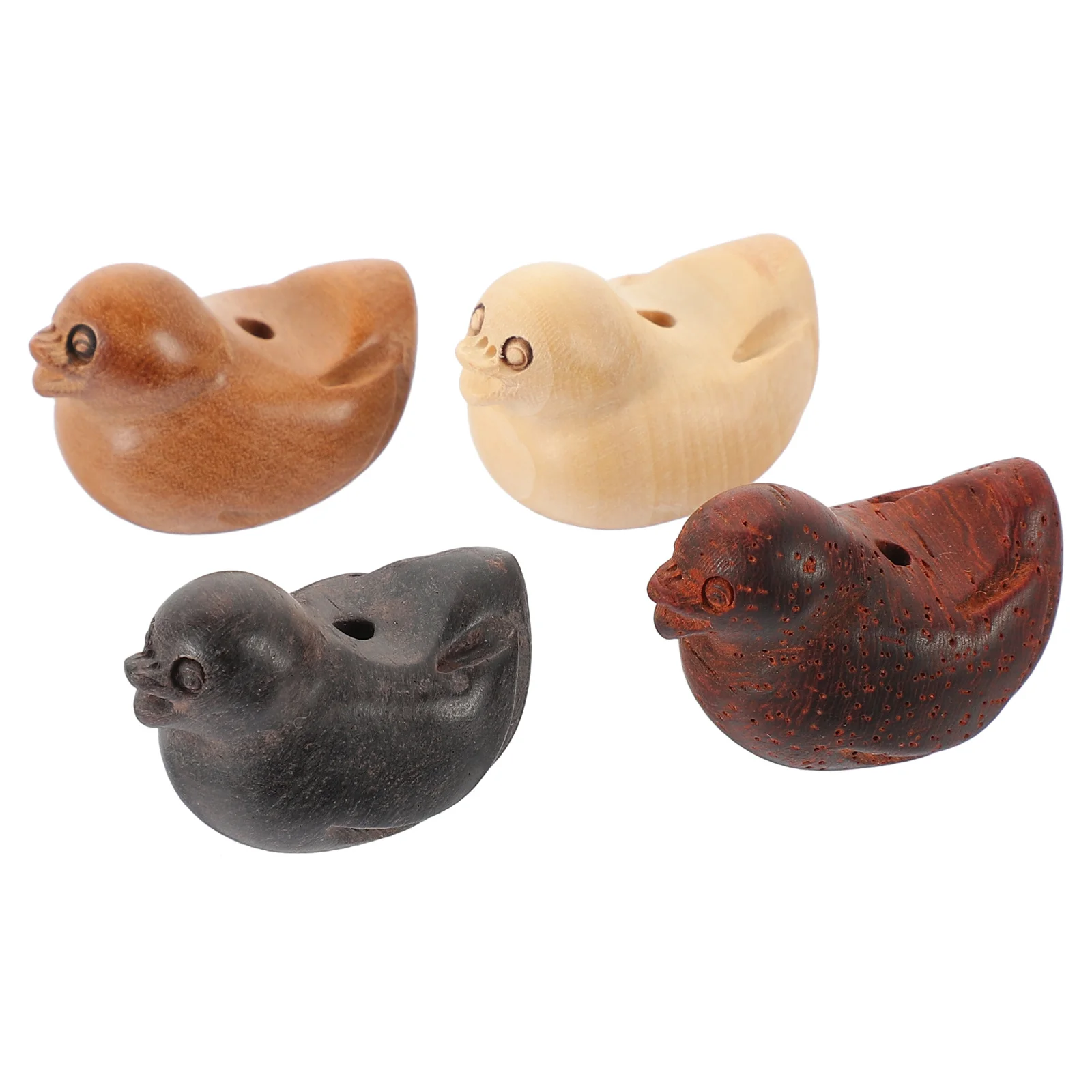 

4Pcs Wooden Duck Carved Hanging Ornaments Mini Animal Charms Craft Making Accessories Decorative Wood Figurines