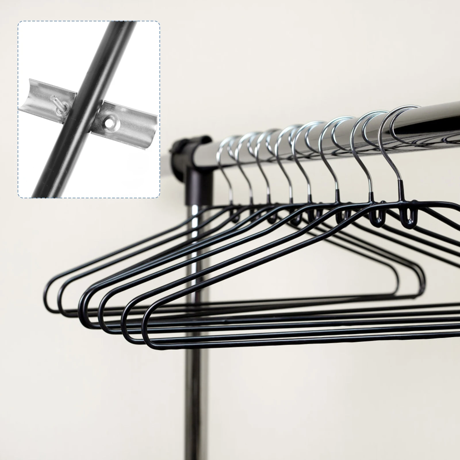 

2 Sets Steel Pipe Connectors Closet Rod Brackets Adjustable Screw Fixed Closet Pole Holder Socket Chrome For Storage