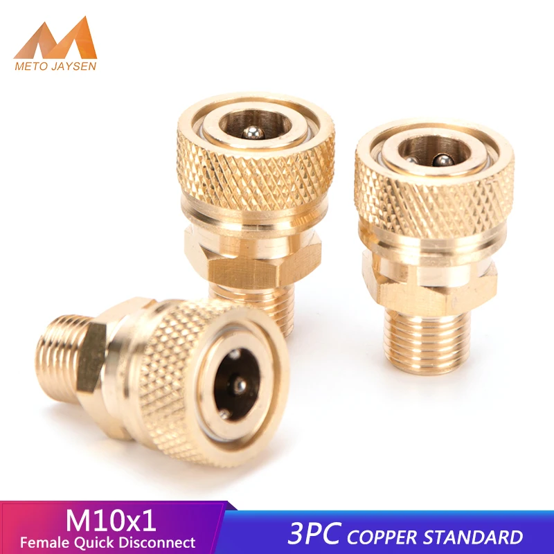 

3pcs/set M10 Thread Quick Disconnect Release 8mm Air Refilling Adapter Coupler Sockets Copper Quick Connect Couplings Fittings