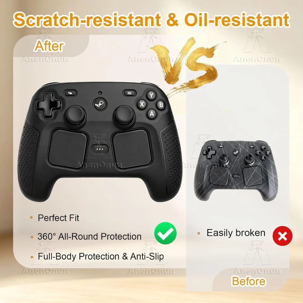 Silikon-Schutzhülle für Steam Controller 2, vollständig passend, stoßfest, kratzfest, rutschfest, Komfortgriff, Premium-Softcover-Hülle – Detail 3