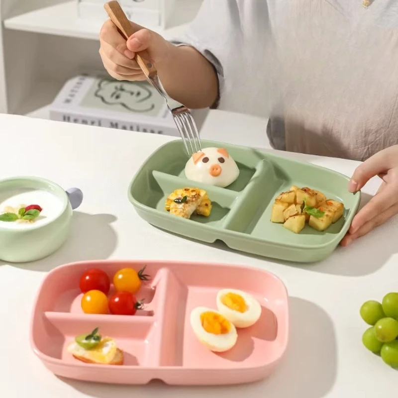 

LMM grid plate, one-person food tableware, high-value ceramic food distribution plate