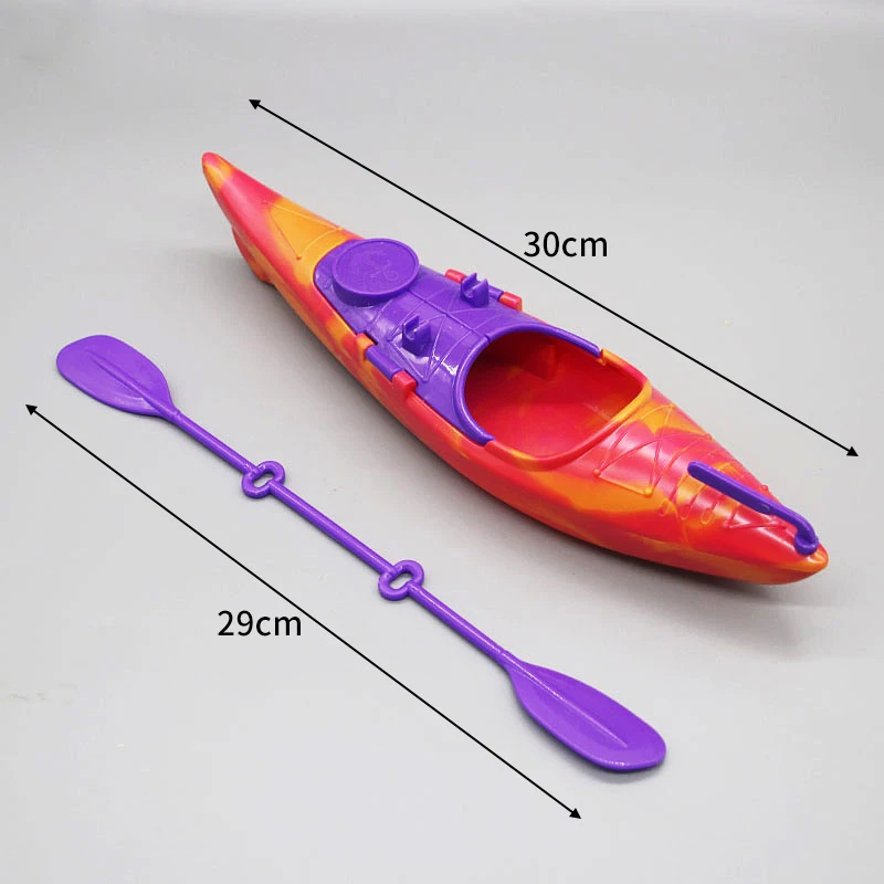 1 Set Fashion Camp Toy Funny Kayak + Paddle Pop Beach Sports Boat For 11.5 inches Doll AccessoriesDIY Girl Children Game