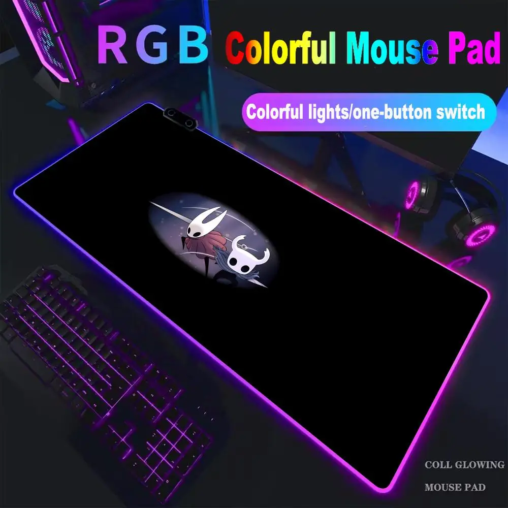 

Mouse Pad High-end E-sports H-Hollow Knight Characters Mouse Pad RGB LED Pc Large Pad Gamer Luminous Desk Mat