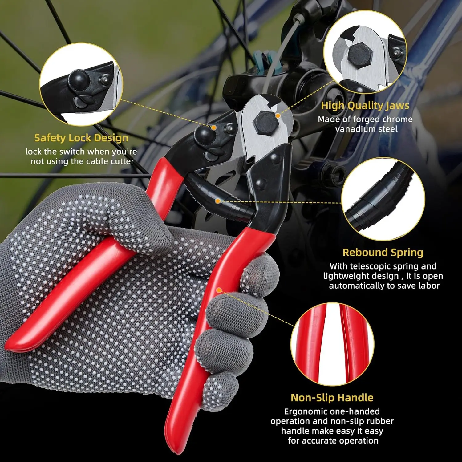 1 Stück/1 Set Edelstahl-Drahtschneider Fahrrad-Brems- und Schaltzug-Kabelgehäuse-Kit für Mountainbike- und Rennrad-Reparatur-Werkzeugset – Detail 5