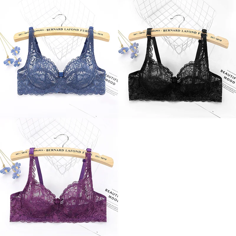3PC Women's Sexy Lace Bras Push Up Bralette Set