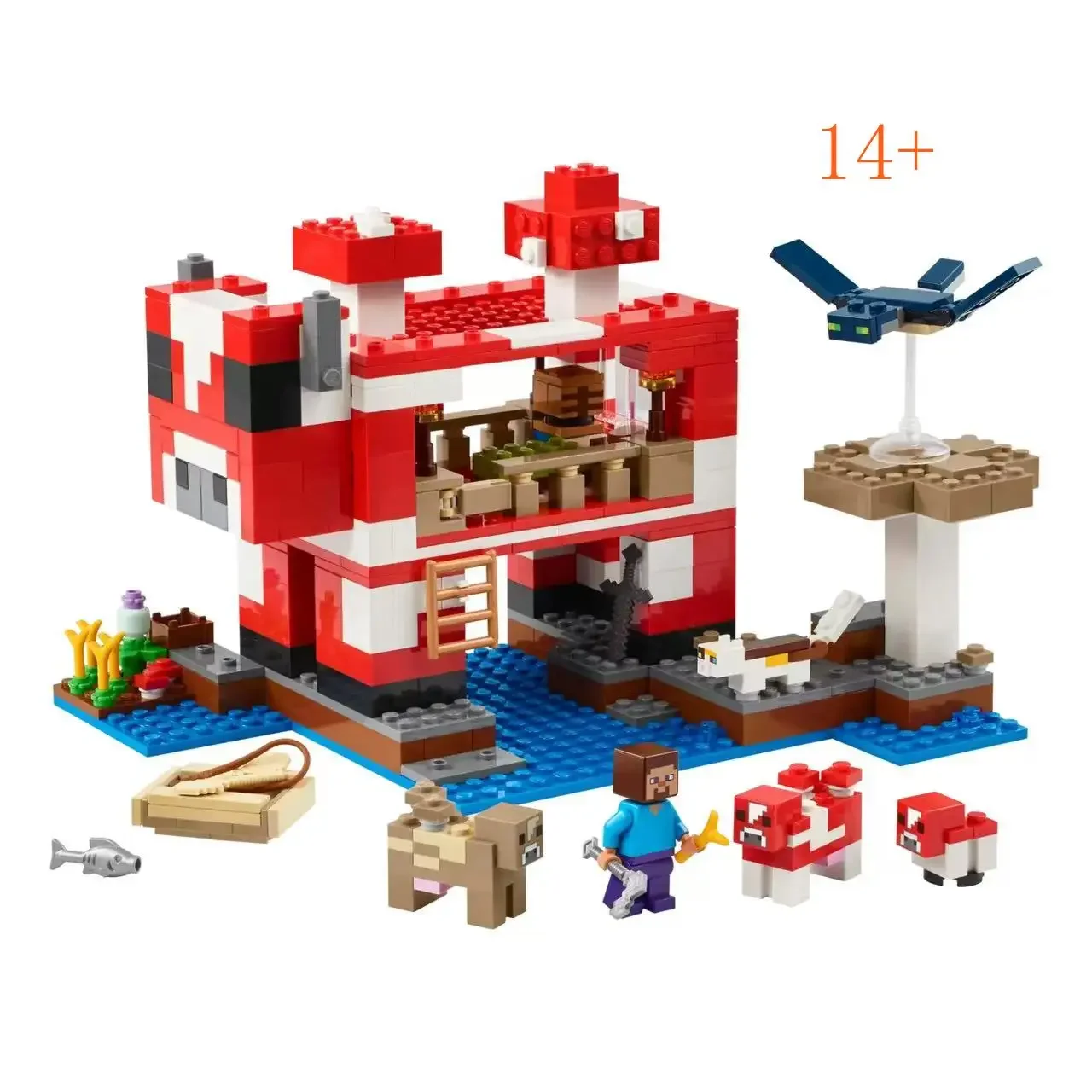 

Diy 2026 21270 Mushroom House Building Block Set, building block set home decoration toy, compatible with LEGO