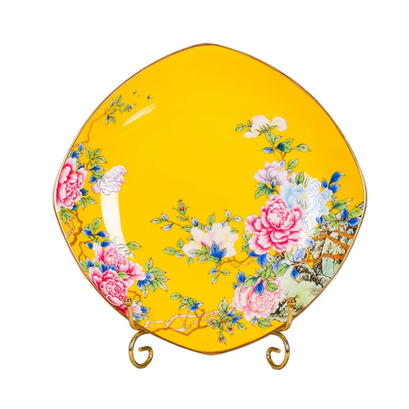 

Керамическая квадратная тарелка Квадратная овощная тарелка из костяного фарфора Креативная элитная обеденная тарелка