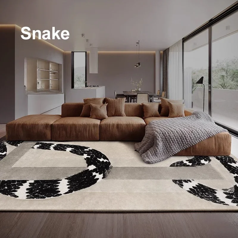 

Light Luxury Living Room Carpet Art Snake Print Bedroom Rugs High-end Home Decor Sofa Coffee Table Plush Floor Mats Ковер Tapete