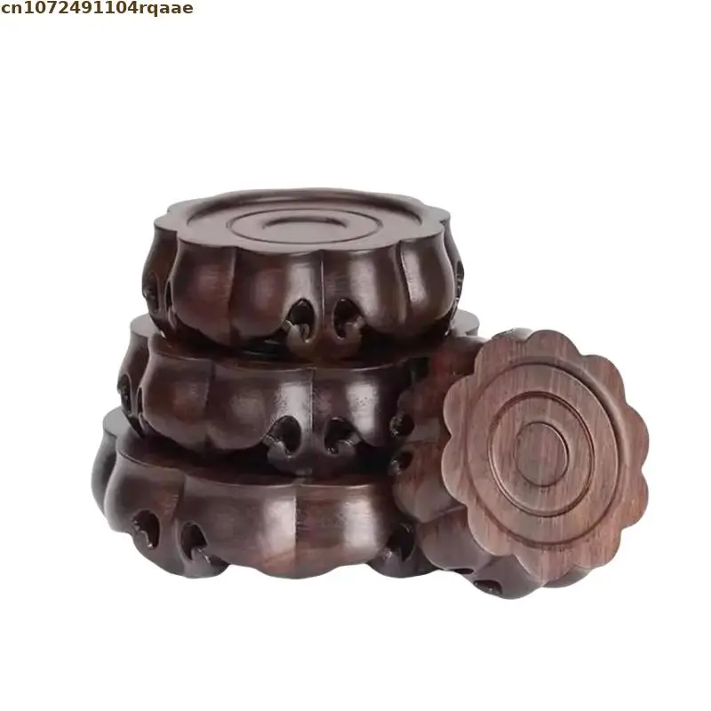 

High Quality Miniature Ebony Base Coffee Tea Sets Wooden Pedestal Figurines Vase Flower Pot Sorting Table Bonsai Display Stand