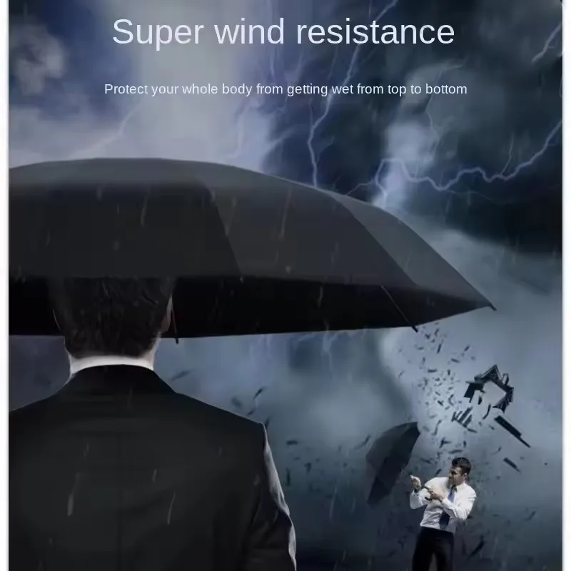 Led Light Fully Automatic Folding Umbrella Super Large Windproof Men's Car Load Reverse Umbrella For Sunny And Rainy Days - view 6