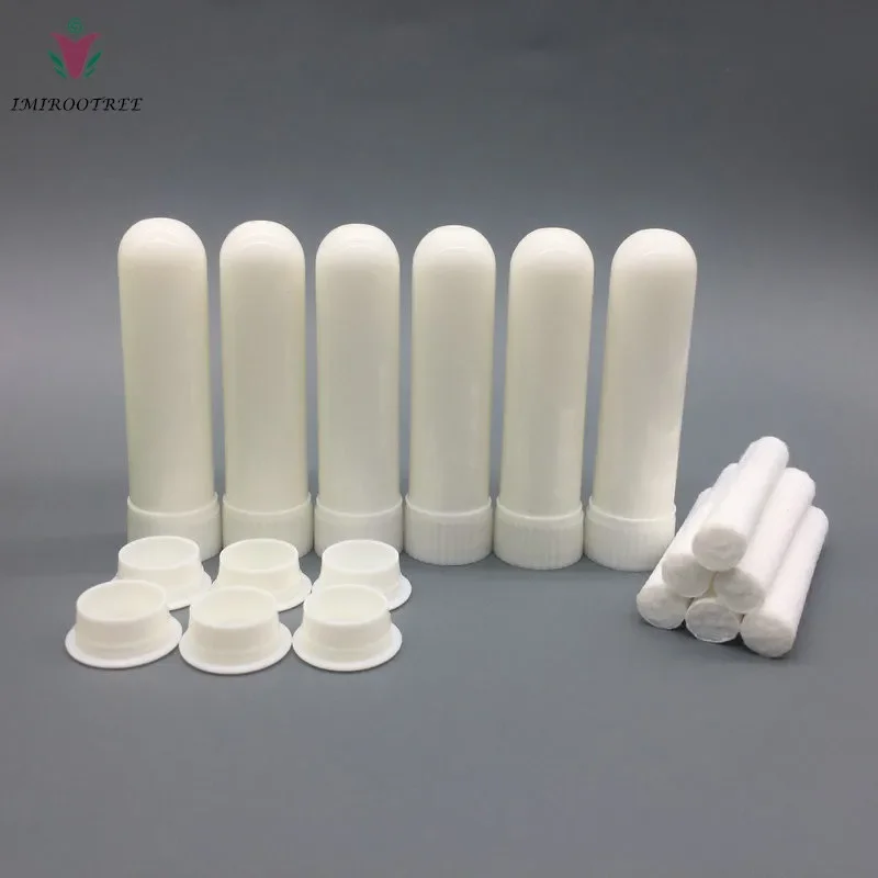 30/50/80/100/200pack Lege Neusinhalator Buis met Katoenen Wieken Refill Plastic Neusinhalator Sticks voor Essentiële Olie Containers