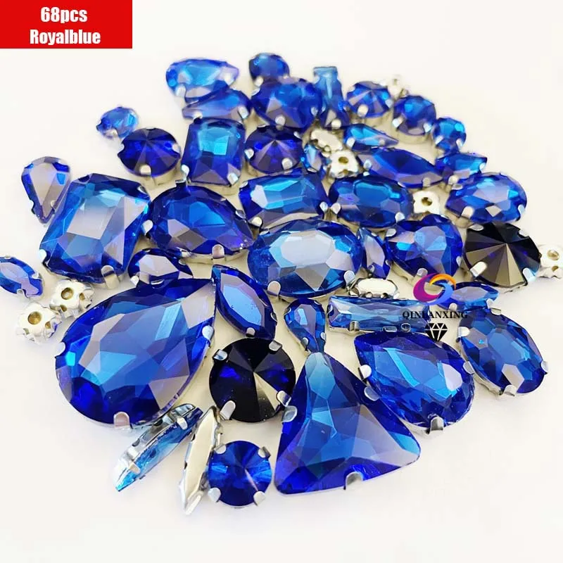 68Pcs Mix Kristall Splitter Klaue Einstellung Strass Nähen Kleiden Für Handarbeit Stein DIY Nähen Auf Hochzeit Kleid Schuhe Taschen – Detail 16