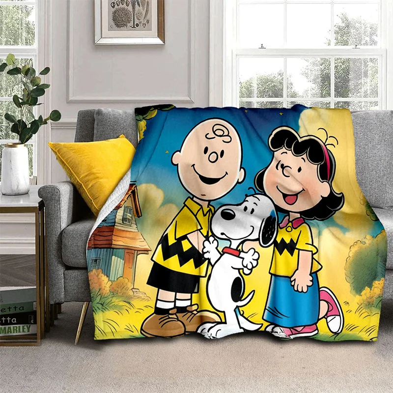 Retro Snoopy Kawaii Cartoon Dog Soft Plush Blanket,Flannel Blanket Throw Blanket for Living Room Bedroom Sofa Cover Kids Gift