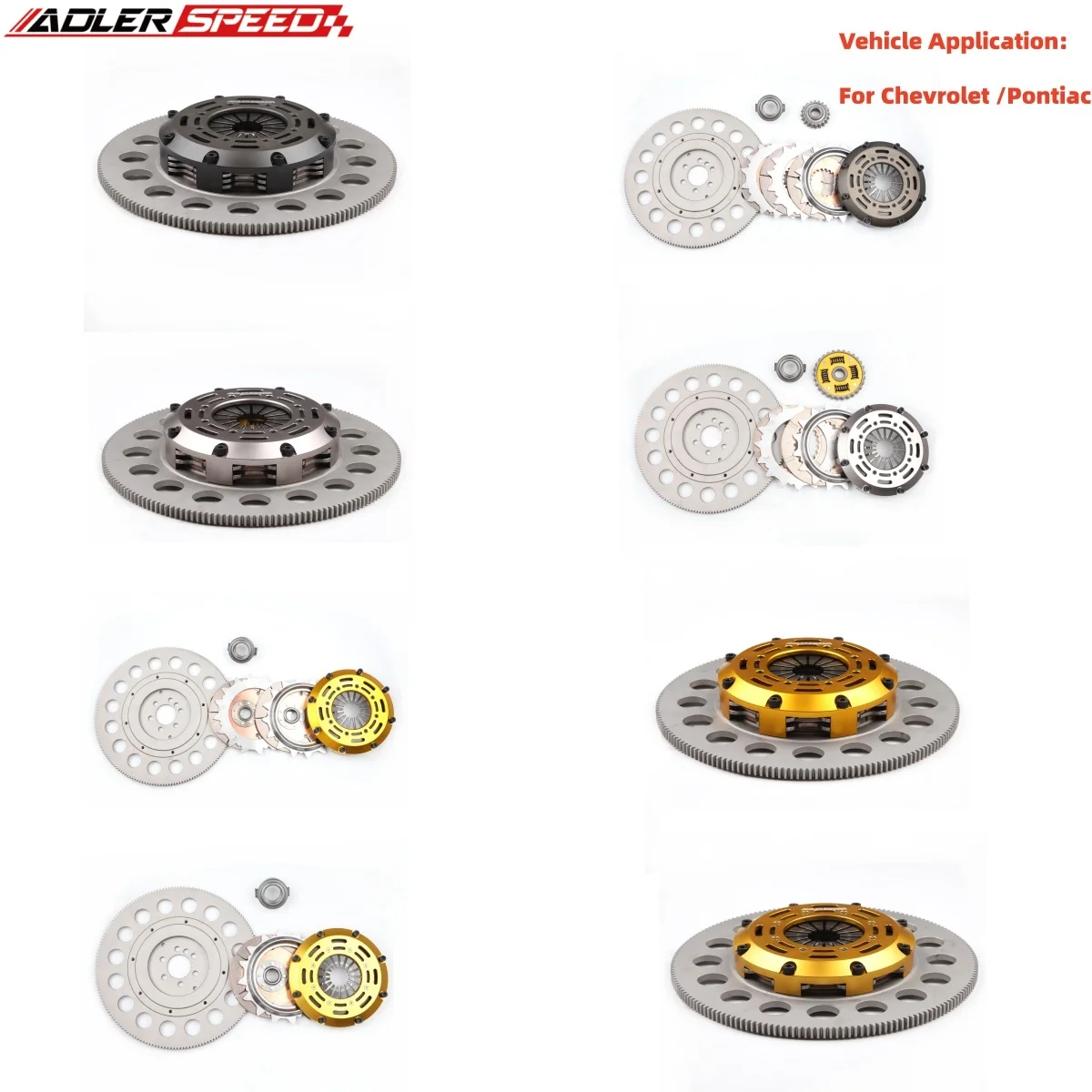 

ADLERSPEED 7.25" Sprung/Racing Clutch Single/Twin/Triple Disc Kit For Pontiac/Chevrolet Camaro Z28, SS/Z06 5.7L 8cyl LS1/LS6