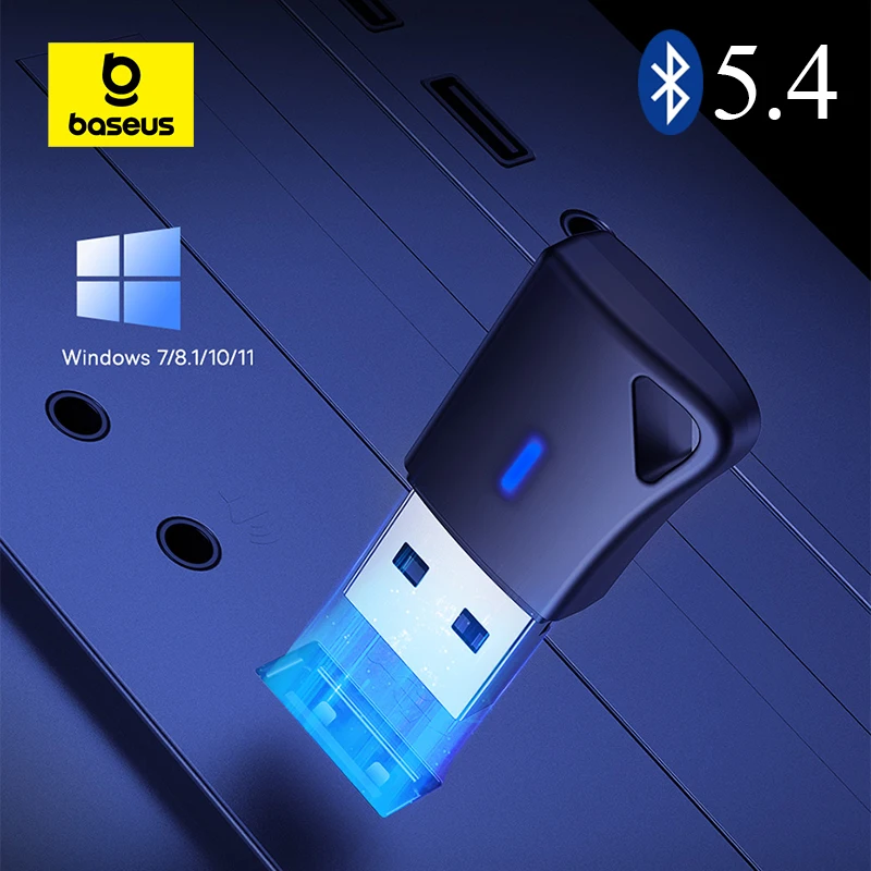 

Baseus BA04 Plus USB Bluetooth 5.4 Adapter For Windows 7 8 10 11 PC Laptop Speaker Wireless Mouse Bluetooth Dongle