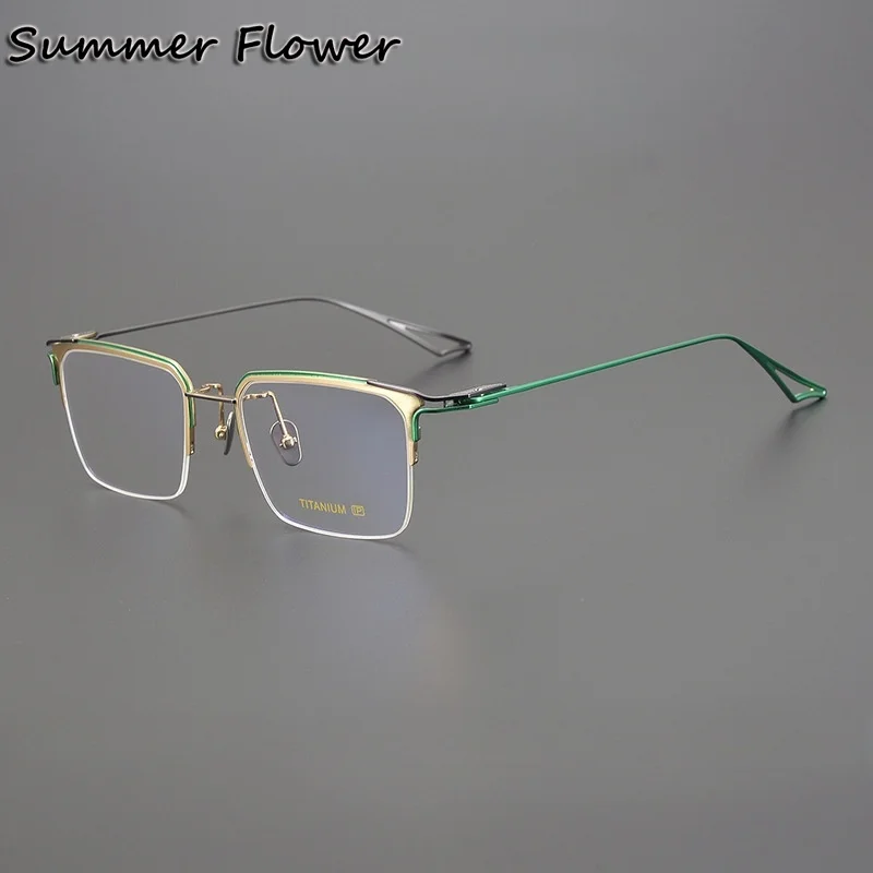 

Мужские качественные очки из чистого титана, ультралегкие большие гибкие линзы в оправе, очки по рецепту для джентльменов