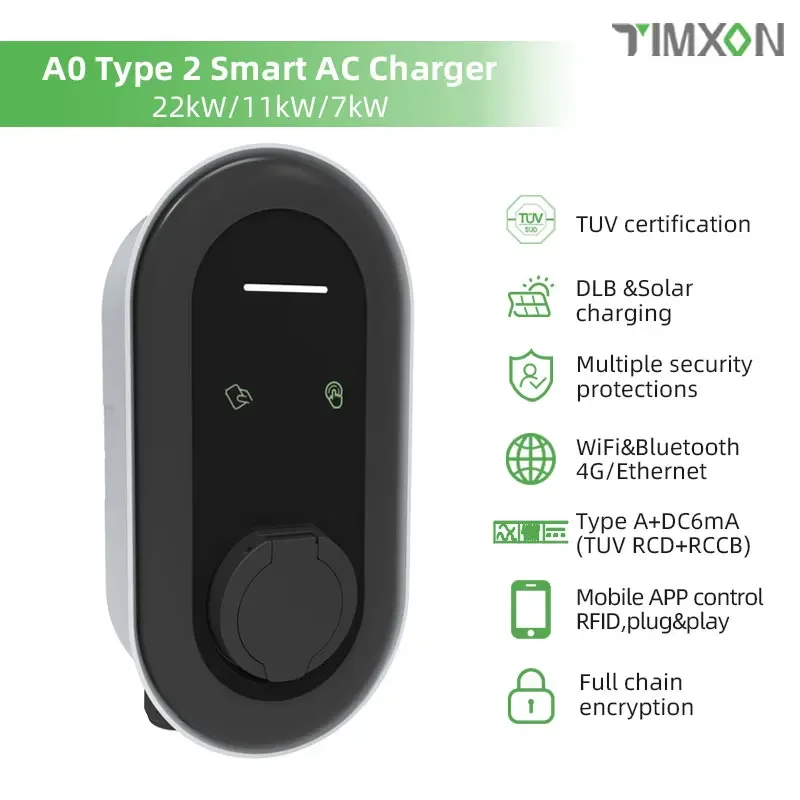 TIMXON Pengisi Daya Ev Cepat Kustomisasi Kotak Dinding Tipe 1 Tipe 2 GB/T untuk Soket Tesla Penggunaan Di Rumah Dipasang Di Dinding