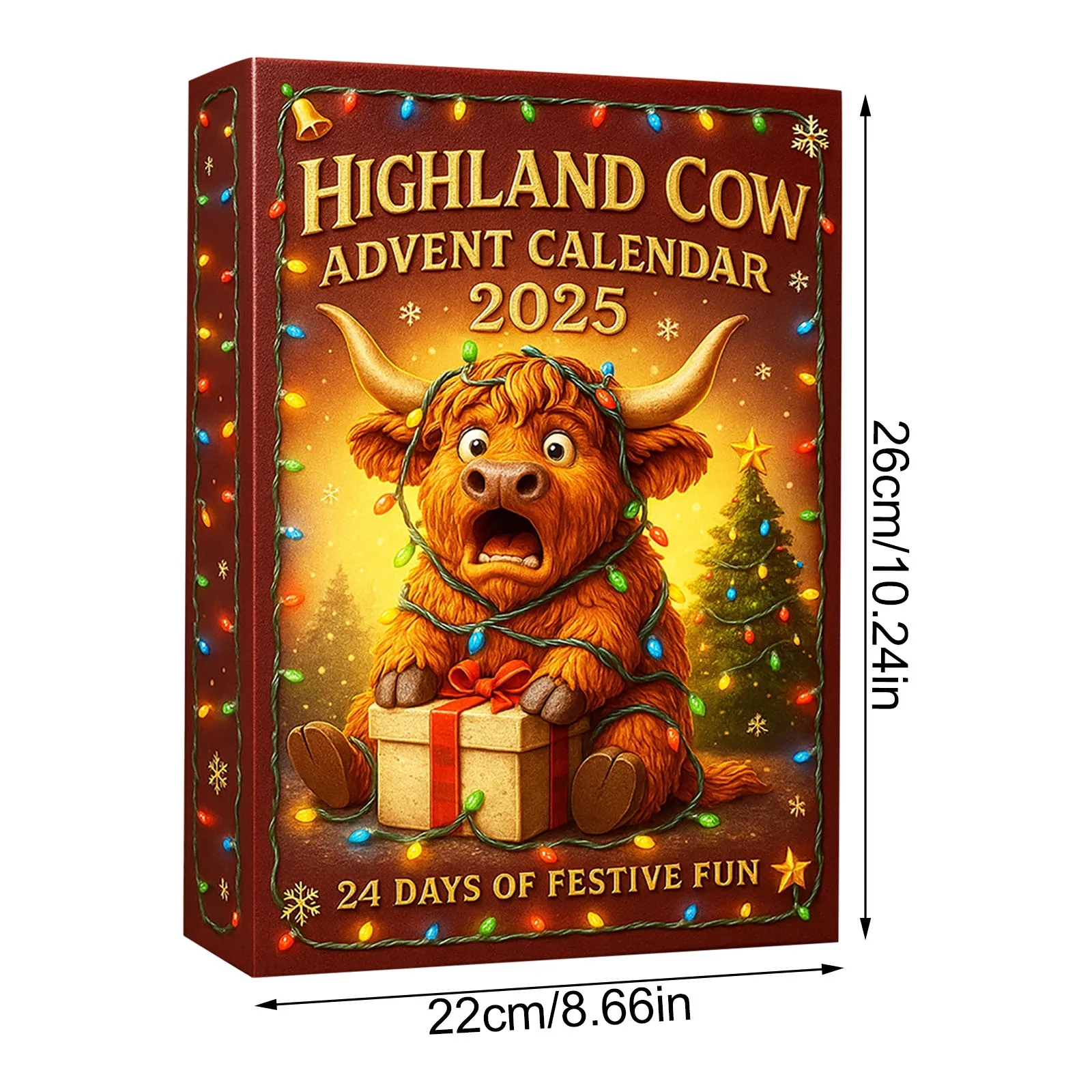 Brinquedos interessantes 3d vaca calendário do advento 2025 24 pçs artesanal decorações de natal exibição de mesa ornamentos divertidos decoração para casa
