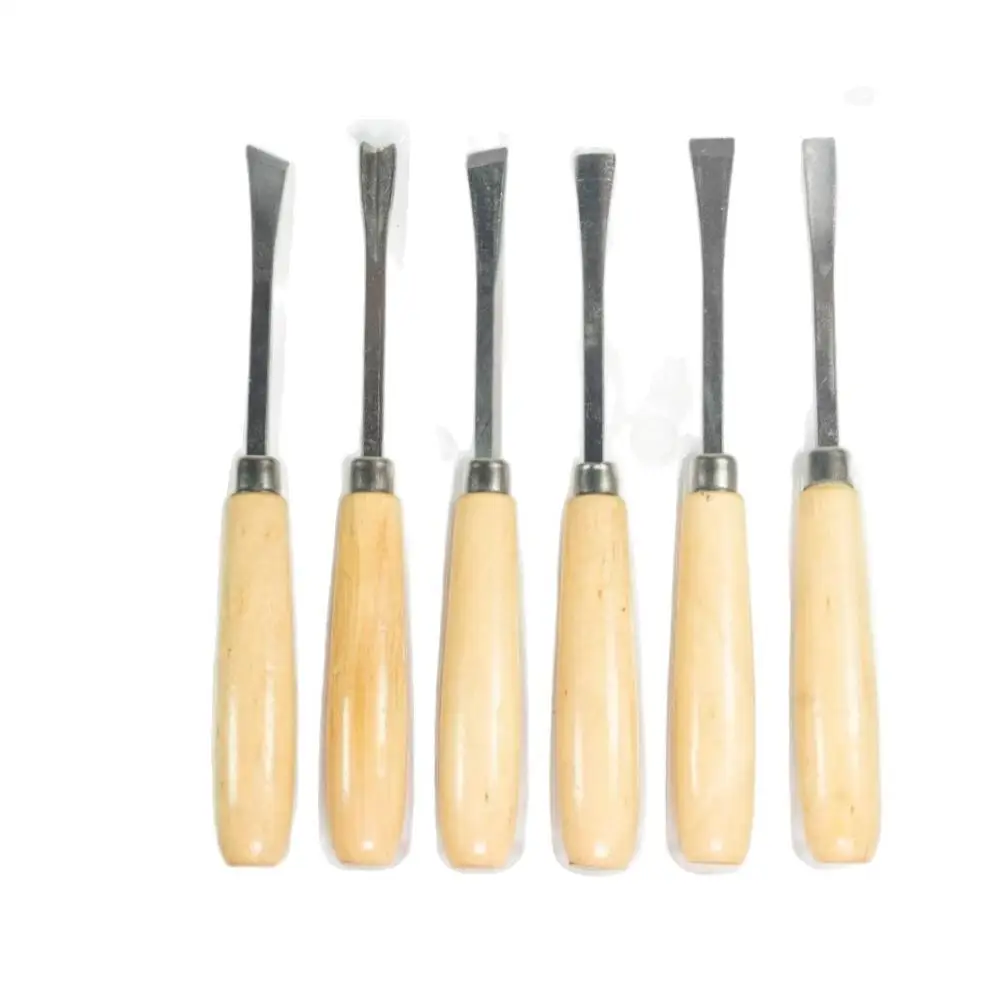 Durable Woodworking Chisel Set High Carbon Steel Blades Wood Handle For Precision Carving And Handcraft Works