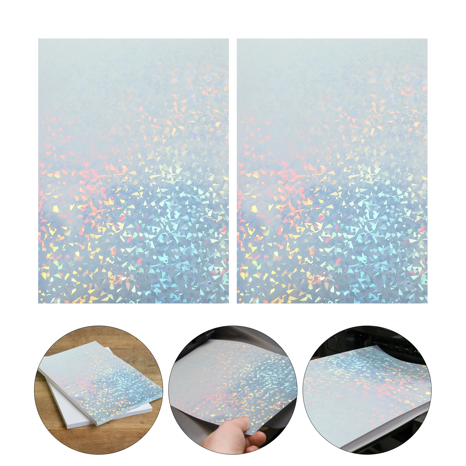Shiny Printable Sticker Paper Glitter Photo Sheet For Printer Holographic Label Sheets Adhesive Printable Office Supplies