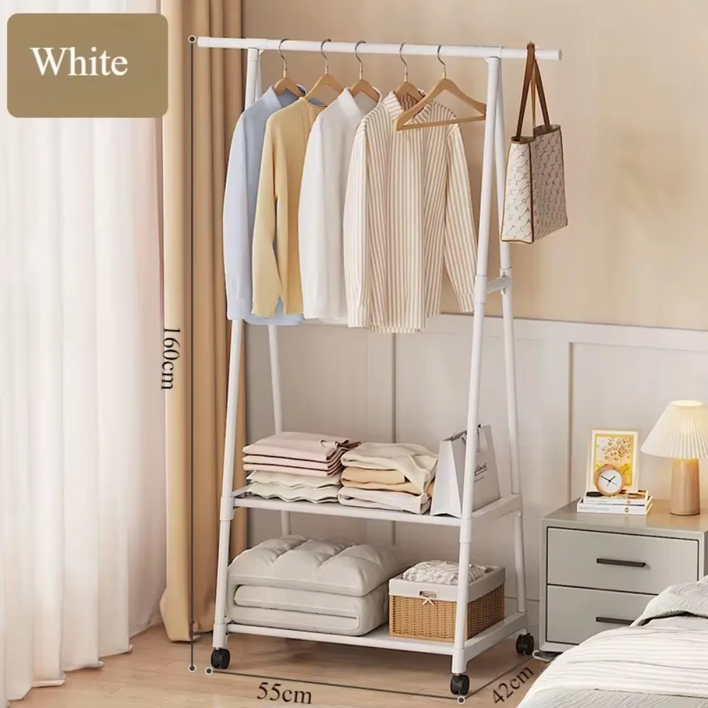 

CANBOUN Household Simple Hanging Clothes Rack Bedroom Mobile Clothes Hanger With Wheel Simple Portable Floor Triangle Hangers Sh