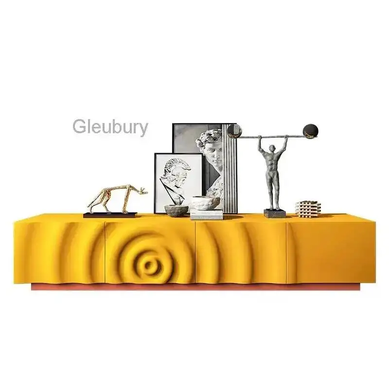 

Современная тумба под телевизор класса люкс с глянцевой деревянной отделкой, скрытые ручки, напольная подставка для ТВ, элитная мебель для дома Moterm Mobili Per La Casa