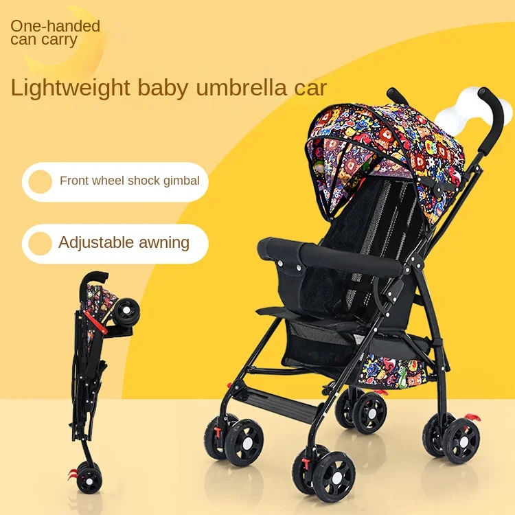

Portable Folding Baby Stroller Simple Generation Umbrella Car Design Kids' Comfort Safety Durable Alloy