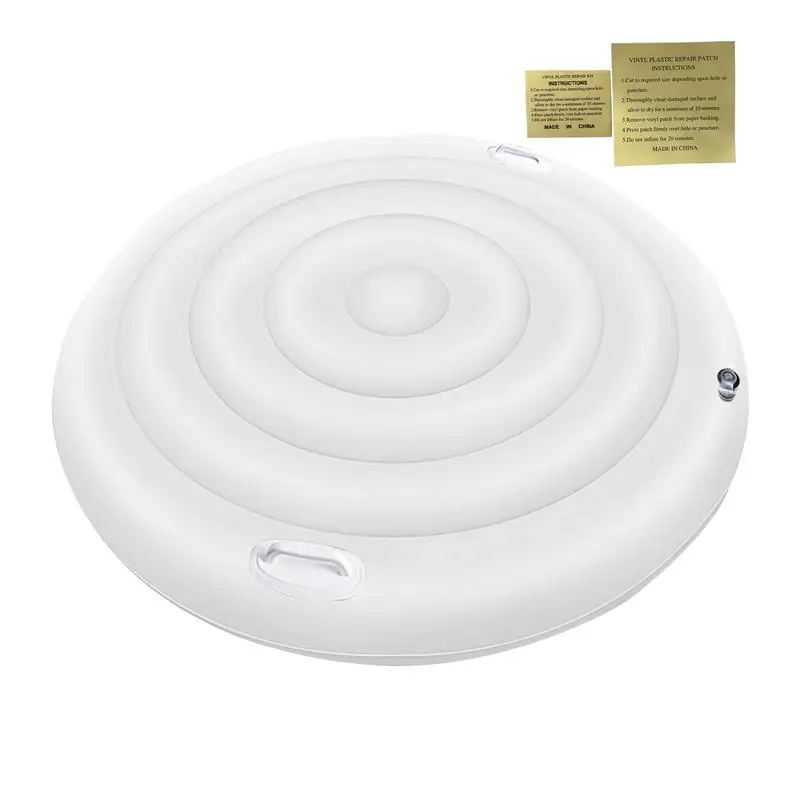 

Hot Tub Cover 5.25ft Round Inflatable Hot Tub Cover Round Foldable Replacement Part with Handle Insulated Lid Protector for Home