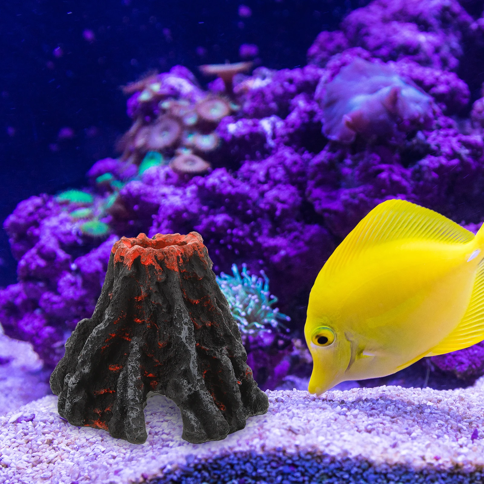 

Resin Fake Mountain Ornament Compact Volcano Statue For Fish Tank Aquarium Cave Decor Resin Volcano Aquarium Landscaping