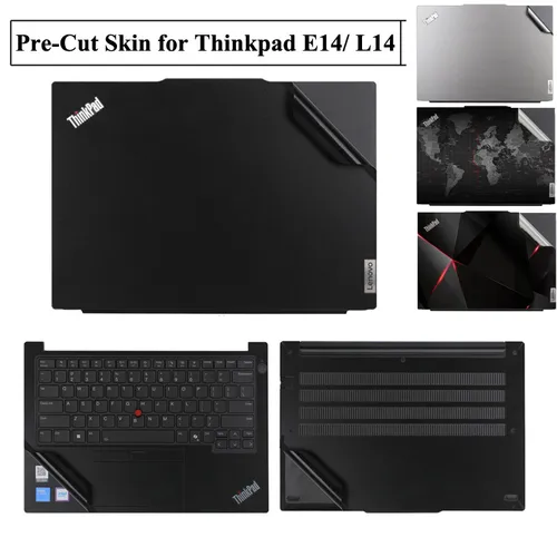 Imagen 1 del producto Cubierta de piel precortada para portátil Thinkpad 14 E14 Gen 7 6 2025 2024 2023 L14 Gen 5 4 3 2 1 pegatina de película de reposamanos para panel táctil