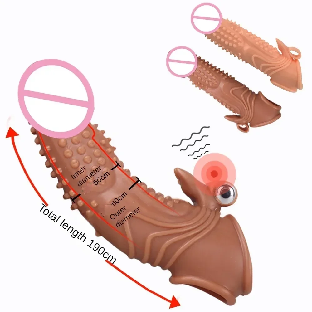 موسع كم القضيب الواقعي للرجال ، حلقة هزازة ، كم قضيب ، تكبير القضيب ، تأخير القذف ، واقي ذكري قابل لإعادة الاستخدام ، ألعاب جنسية #1