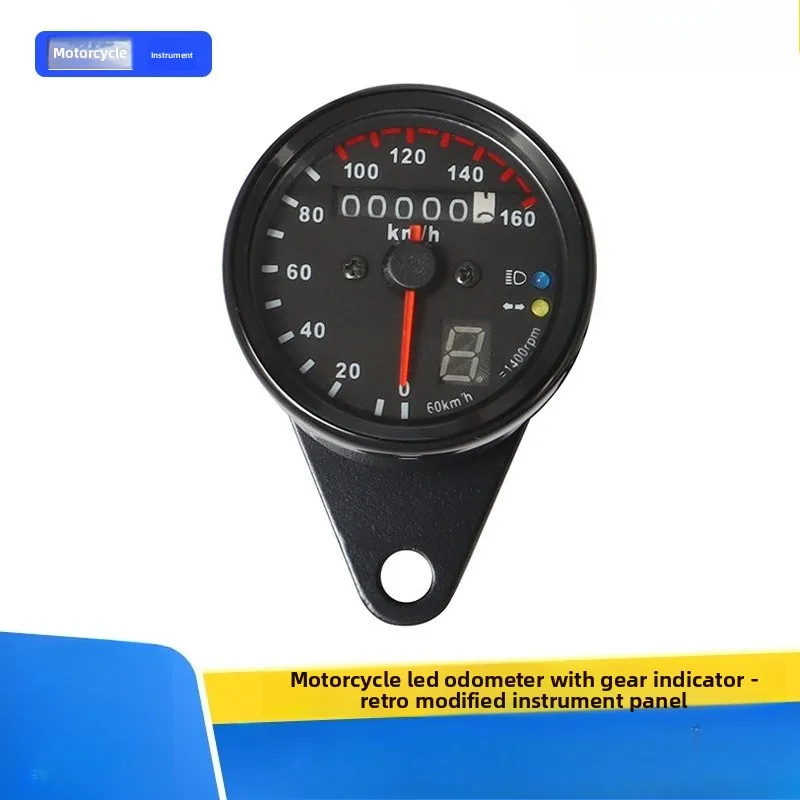 

Мотоциклетный светодиодный ремешок с пробегом, дисплей файла, ретро-инструмент, модифицированный код, часы, металлический корпус