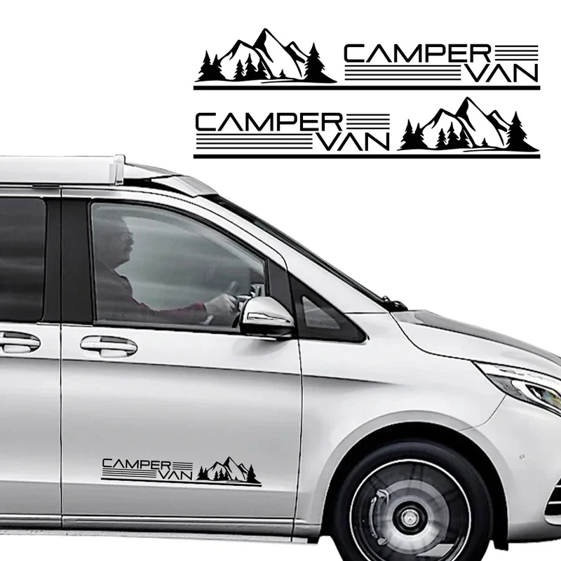Car Camper Van Mountain Stripes Sticker for VW Transporter Touran Caddy Ford Transit Fiat Ducato Renault Trafic Citroen Berlingo