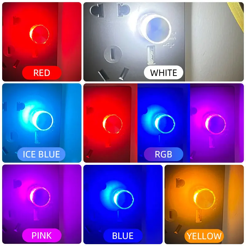 Car USB Ambient Light Mini LED Mood Lamp Neon Holiday Party Decor Colorful Universal Interior Button Control LED Modeling Light