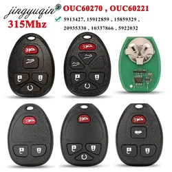 jingyuqin 315Mhz OUC60270 5/6 Buttons Remote Control Keyless Entry Car Key Fob for Buick Chevrolet Cadillac GMC Saturn