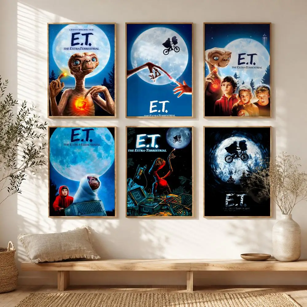 Movie E-E.T.the Extra-Terrestrial Poster All-match HD Waterproof Self-Adhesive Wall Art Sticker For Home Bedroom
