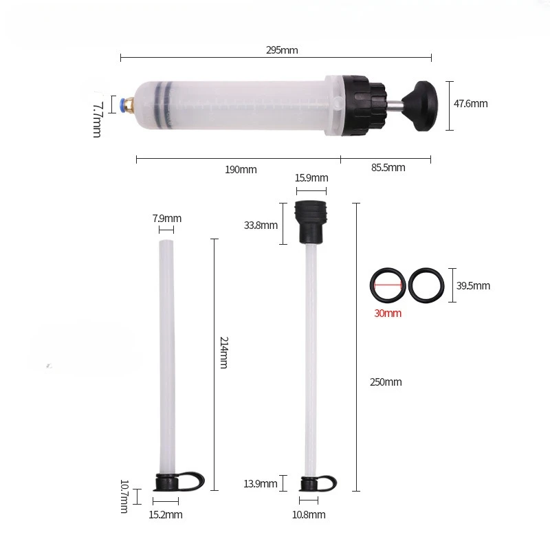 Car Oil Fluid Extractor Auto Oil Change Syringe with Hose Manual Fuel Suction & Filler Fluid Oil Change Evacuator Pump