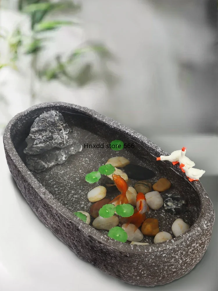 Qinglongshi household ceramic basin desktop creative decoration balcony hydroponic pool