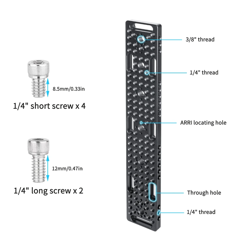 INNOREL CP3005 30*5cm Multifunktionale Käseplatte, Schaltbare Montageplatte mit integrierten ARRI-Positionierungslöchern für Kamerastativ – Detail 3
