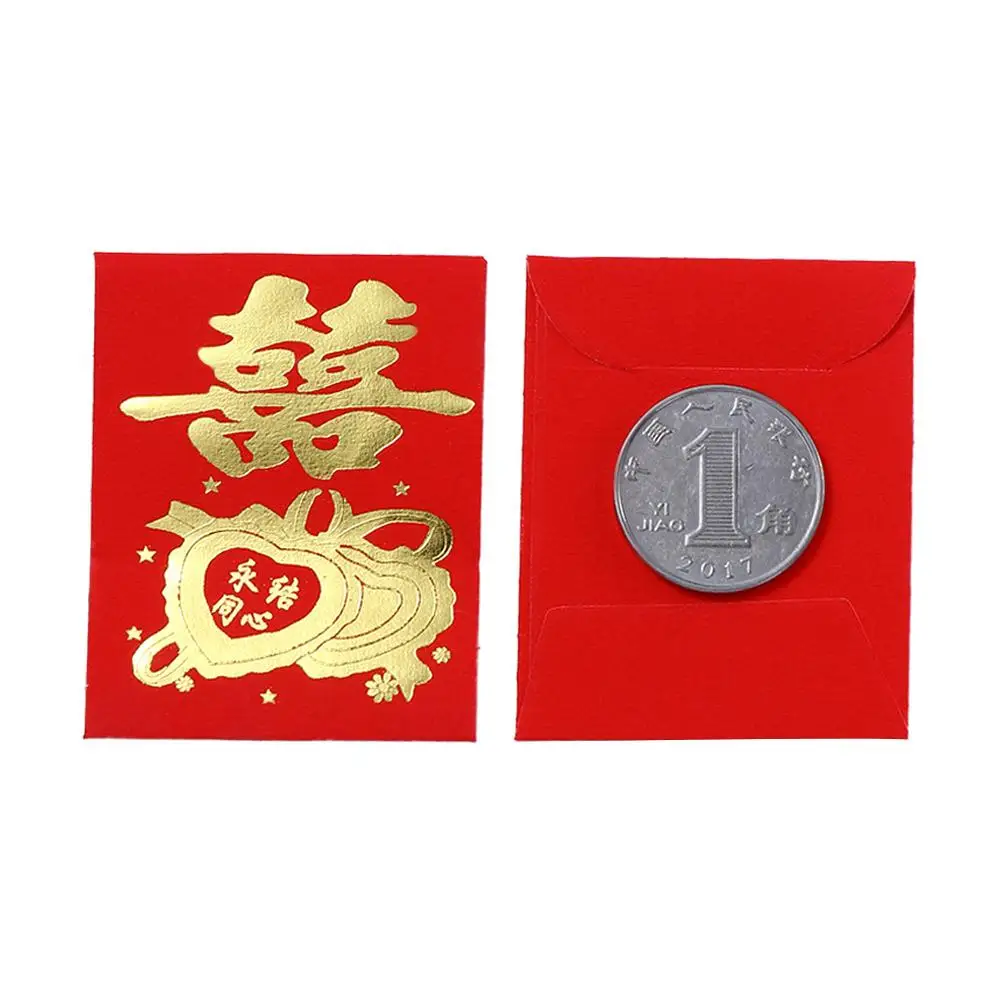 Cute Lucky Money Best Wish Exquisite Wedding Spring Festival New Year Red Envelope Mini Coin Money Pockets Blessing Pockets