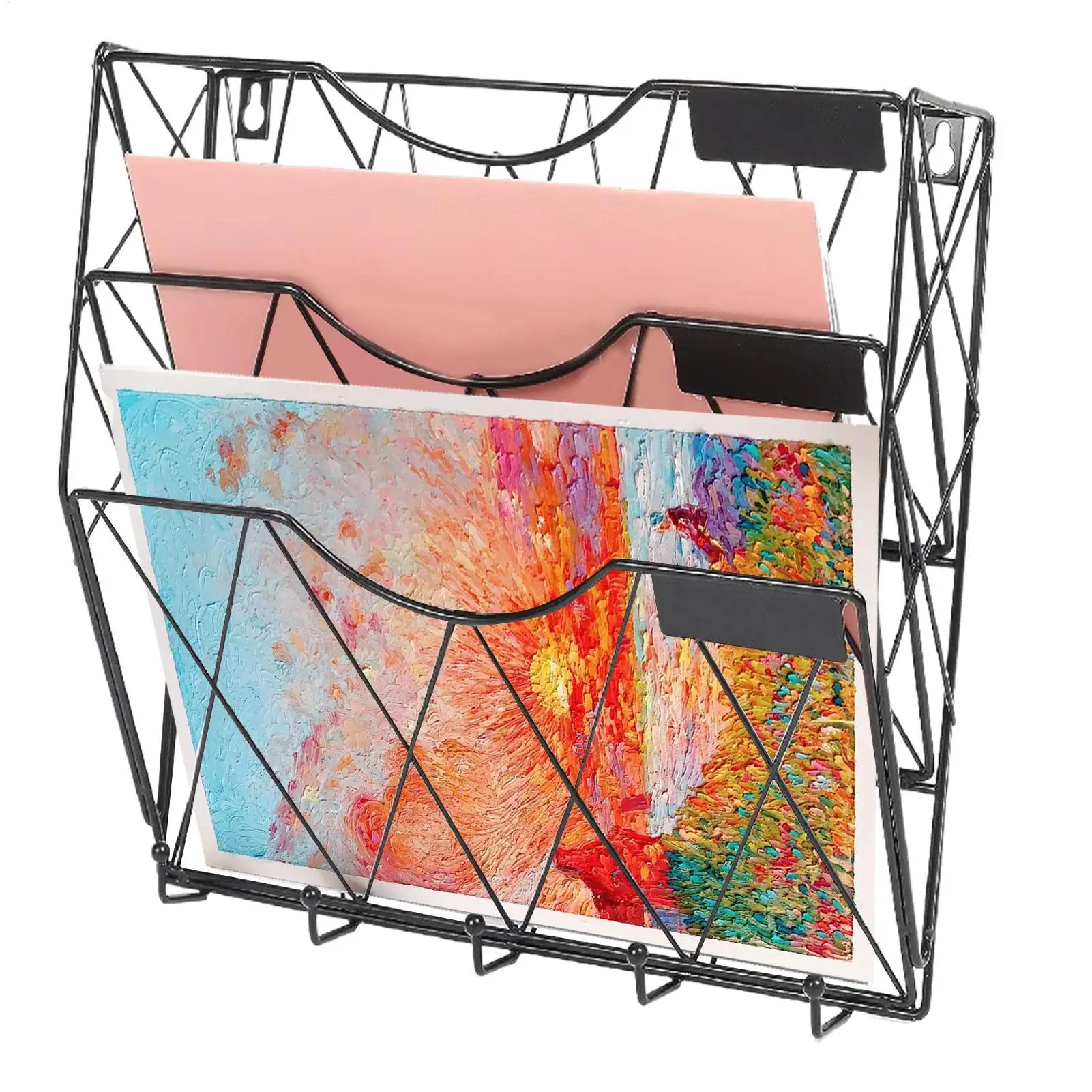 

Wall Bookshelf for Kids Wall Key Holder with Shelf Display Rack Screws Mount for Notebooks Small Items Bedroom Dorm Nursery