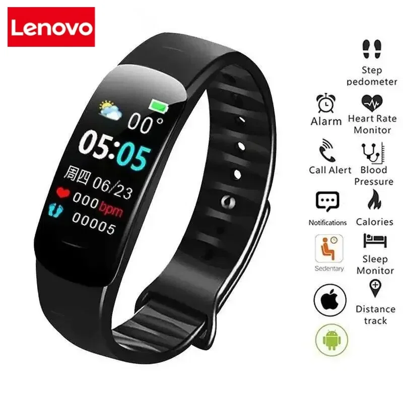 

Lenovo Smart Watch Men Women Gifts Bluetooth Step Counting Fitness Tracker Heart Rate Blood Pressure Sports Bracelet Smart Band