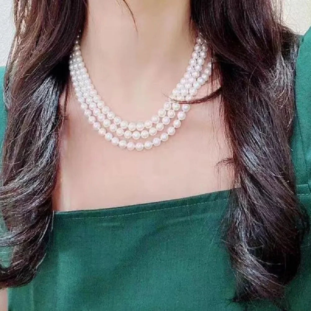 Gorgeous Jewelry AAAA10-11mm Natural Japanese Pearl Necklace 16in/18in/20in/22in/35in/64in