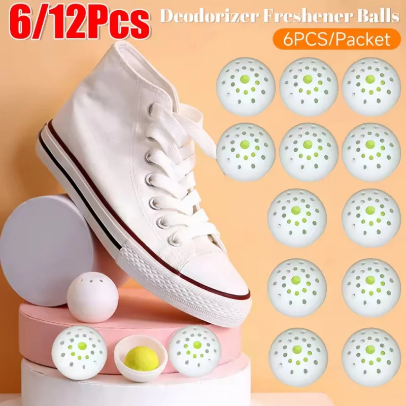 1-12Pcs Deodorizer Freshener Balls For Shoes Multifunction Jasmine Scent Fresheners Footwear Shoe Closet Toilet Deodorization