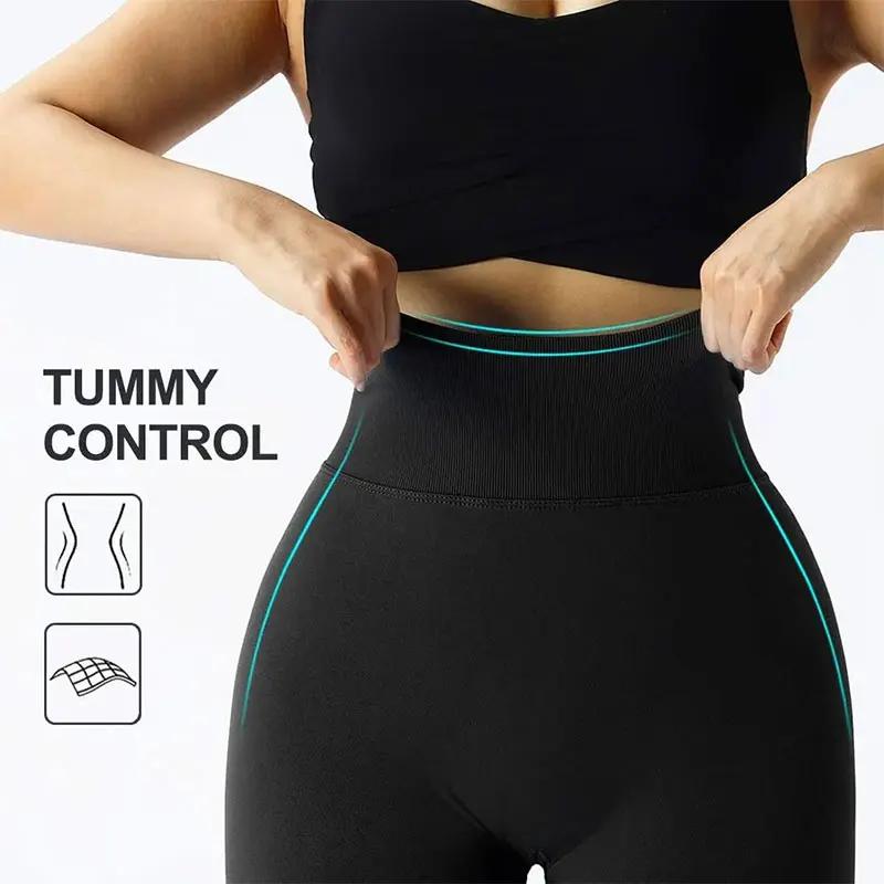 Seamless Smiling Face High Waist Yoga Pants Sports Running Fitness Pants