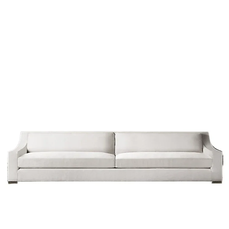 American country retro solid wood sofa, British classical recliner, Italian simple villa fabric