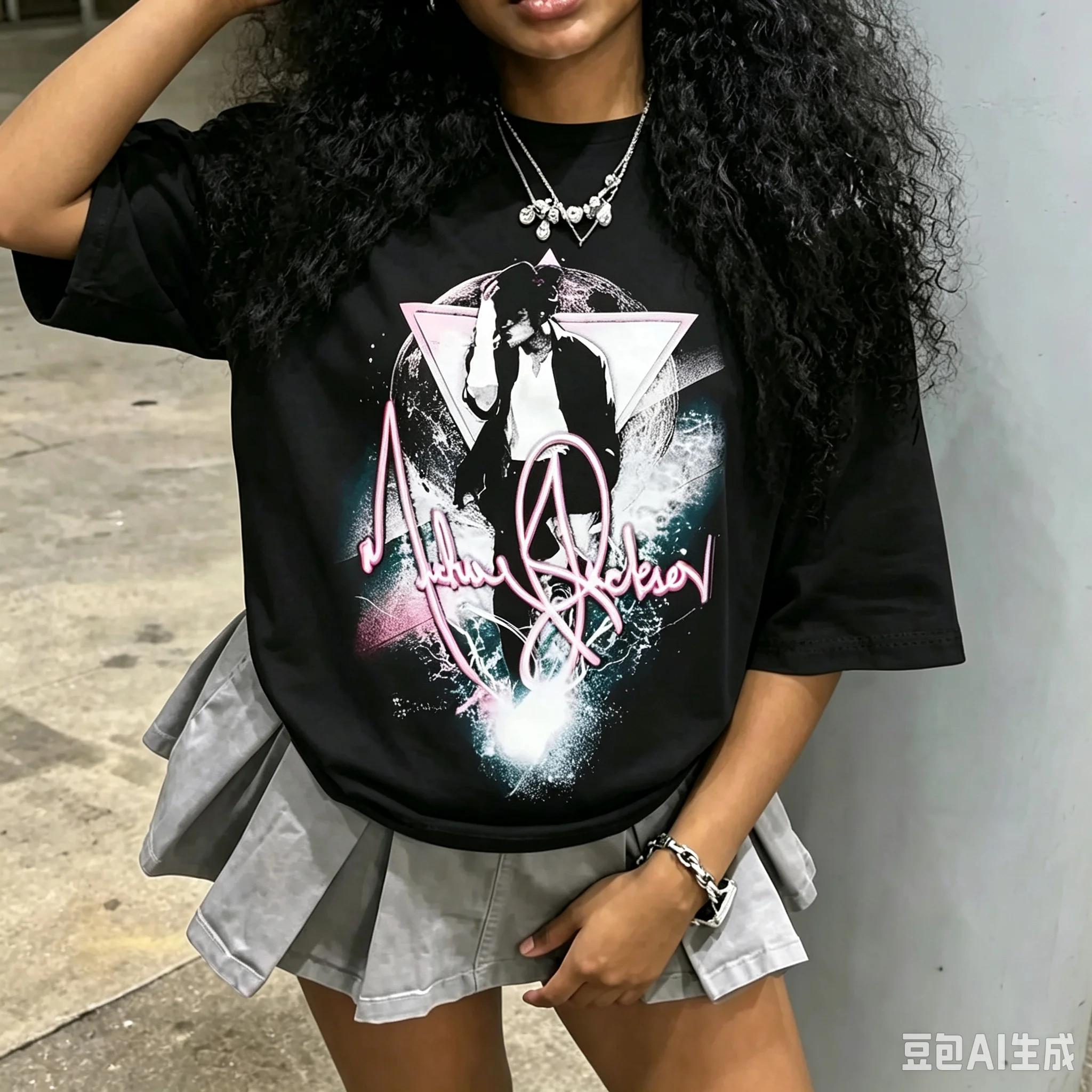 1pc Michael Jackson 80s Dance Music Symbols Nostalgia Party Cotton T shirt Unisex Men Women Kids Streetwear Casual Vacation
