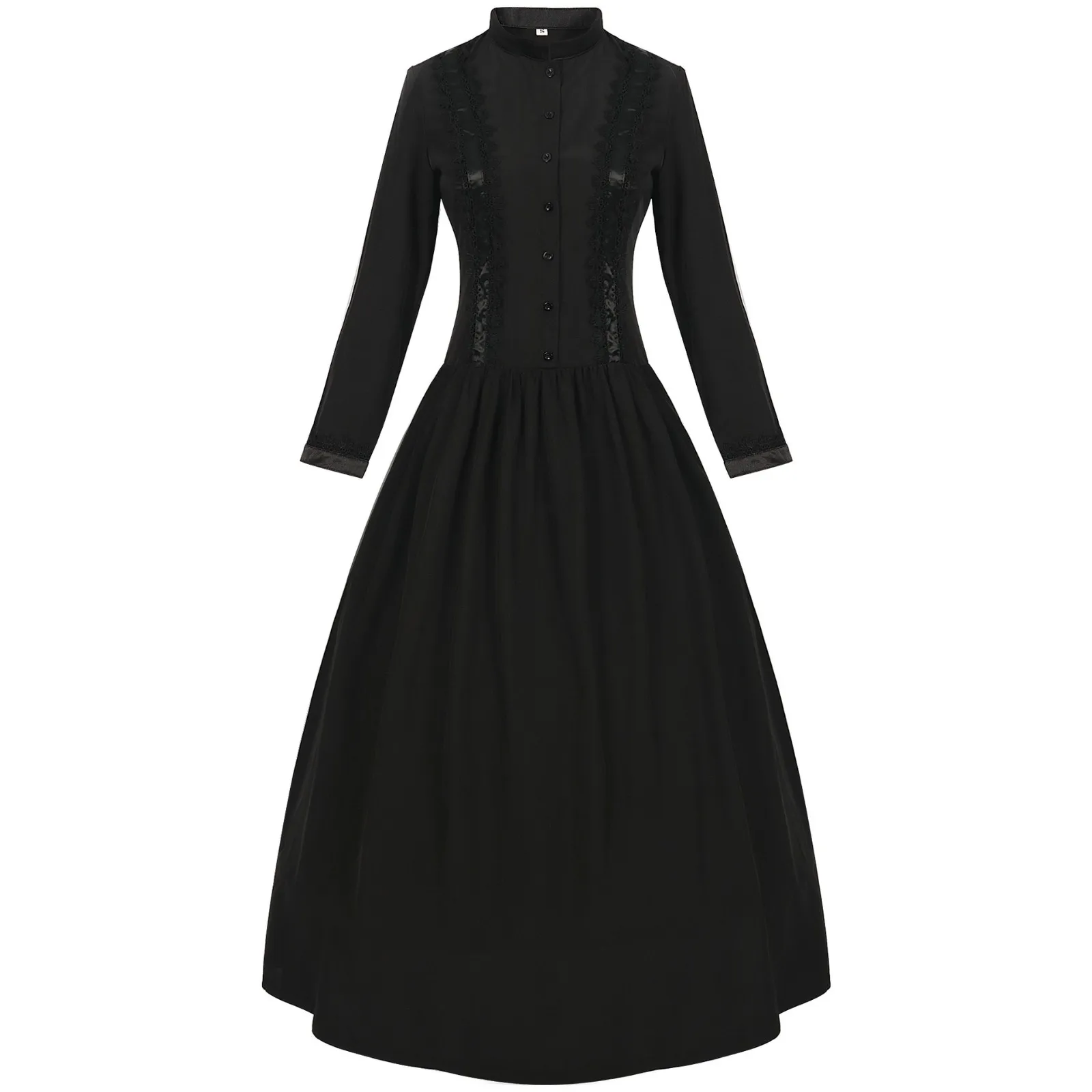 فستان نسائي على الطراز القوطي الفيكتوري، أزياء الأميرة الرجعية التأثيرية للنساء، فستان حفلات العروس الملكي الأنيق لمصاصي الدماء #2