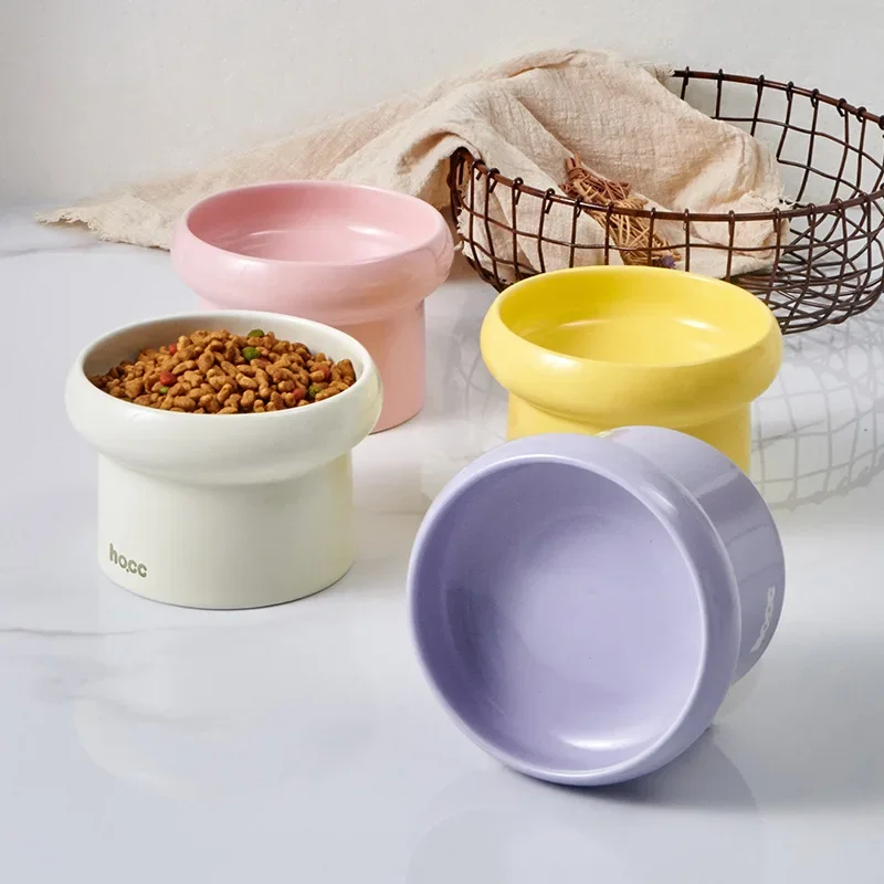 250ml Cat Elevated Ceramic Bowl Raised Pet Food Water Feeders Small Dogs Drinking Eating Feeding Supplies